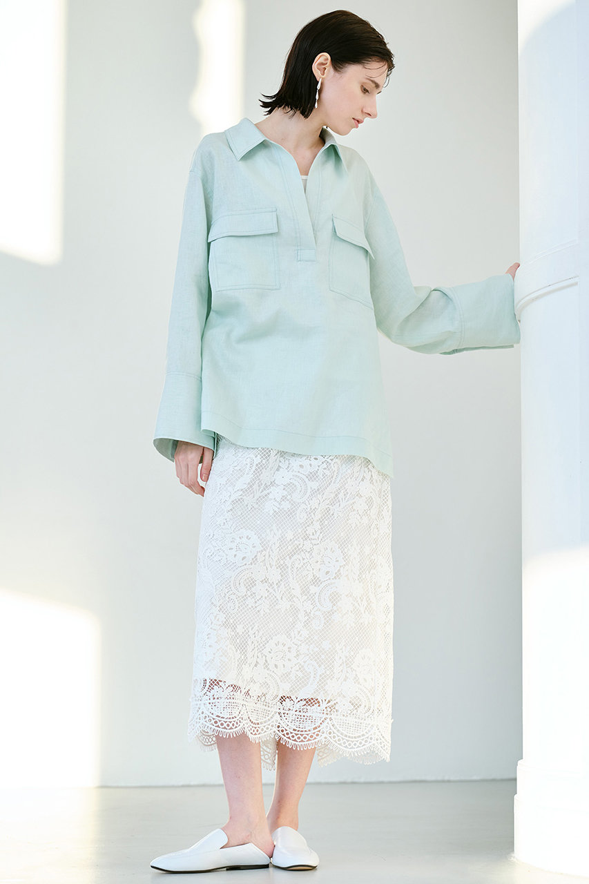 allureville(アルアバイル)｜メッシュレーススカート/オフホワイト の