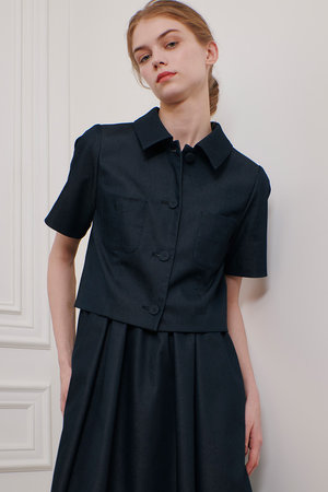 アルアバイル/allurevilleの【LOULOU WILLOUGHBY】シャンブレー半袖ジャケット(110800/110801)