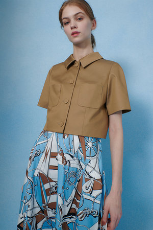 アルアバイル/allurevilleの【LOULOU WILLOUGHBY】シャンブレー半袖ジャケット(110800/110801)