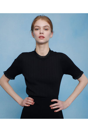 アルアバイル/allurevilleの【Loulou Willoughby】ハーフチューブラーリブニット(110300/110301)