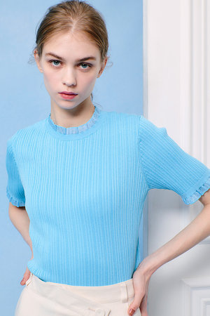 アルアバイル/allurevilleの【Loulou Willoughby】ハーフチューブラーリブニット(110300/110301)