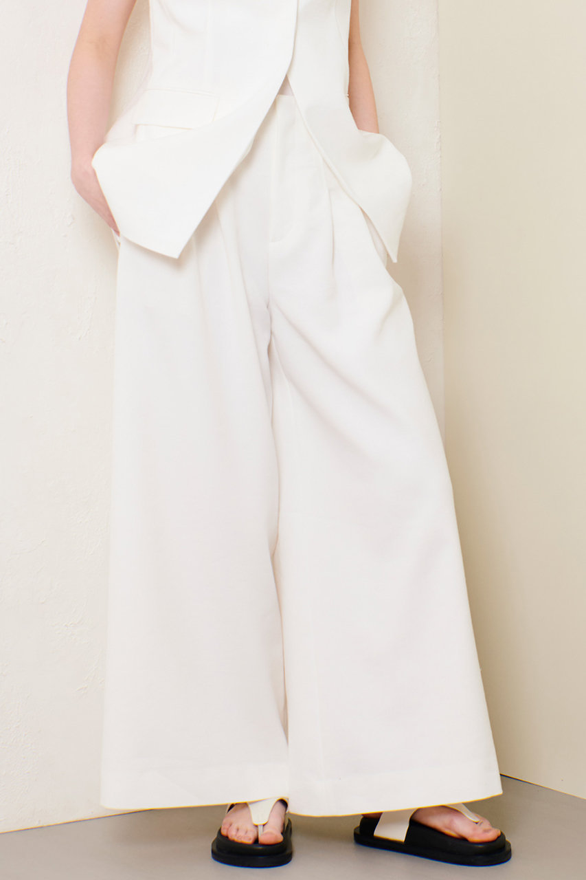 allureville リネン混ワイドパンツ (ホワイト, 2) アルアバイル ELLE SHOP allureville リネン混ワイドパンツ (ホワイト, 2) アルアバイル ELLE SHOP