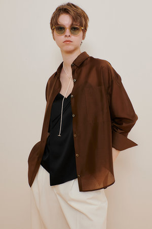 アルアバイル/allurevilleのナチュラルオーガンジーシャツブラウス(110400/110403)