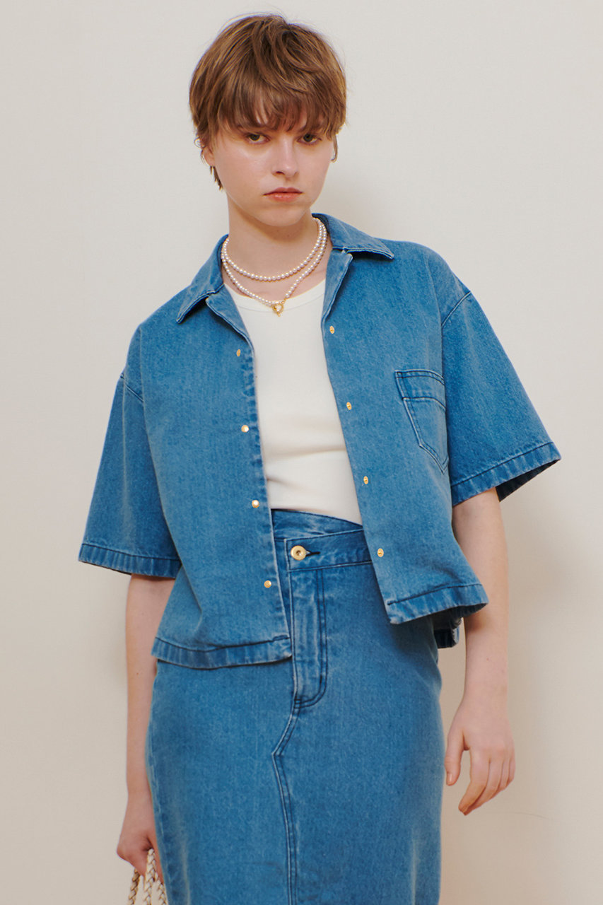 allureville デニムボクシーシャツ (ライトブルー, 2) アルアバイル ELLE SHOP allureville デニムボクシーシャツ (ライトブルー, 2) アルアバイル ELLE SHOP