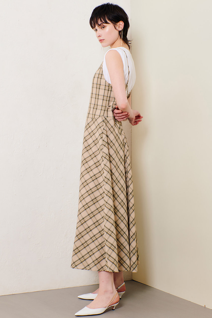 ☆allureville ロングワンピース Aライン フレア ドレス ベルト 赤