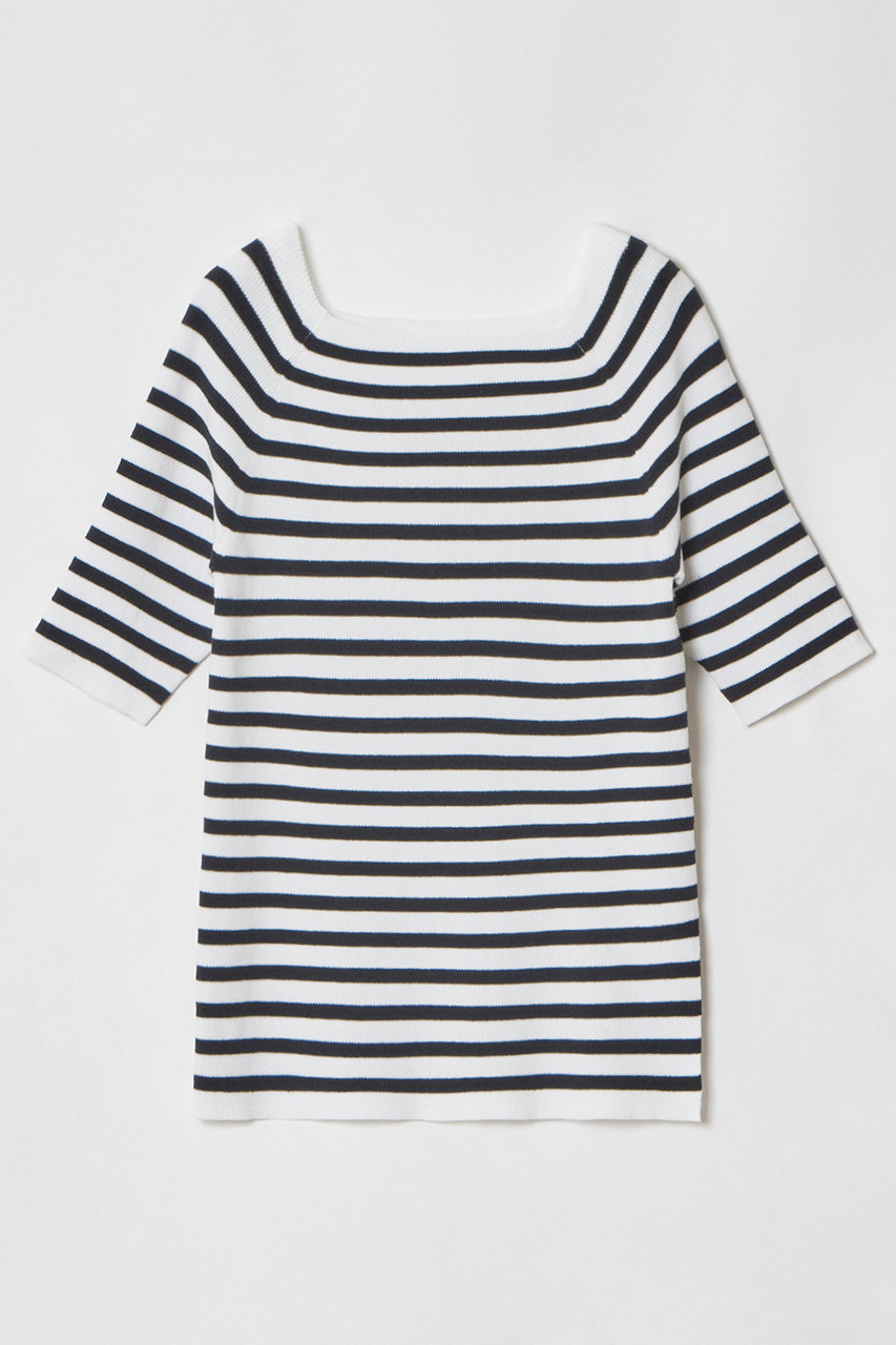 allureville 2WAY ネック5分袖プルオーバー (ネイビー①, 2) アルアバイル ELLE SHOP allureville 2WAY ネック5分袖プルオーバー (ネイビー①, 2) アルアバイル ELLE SHOP
