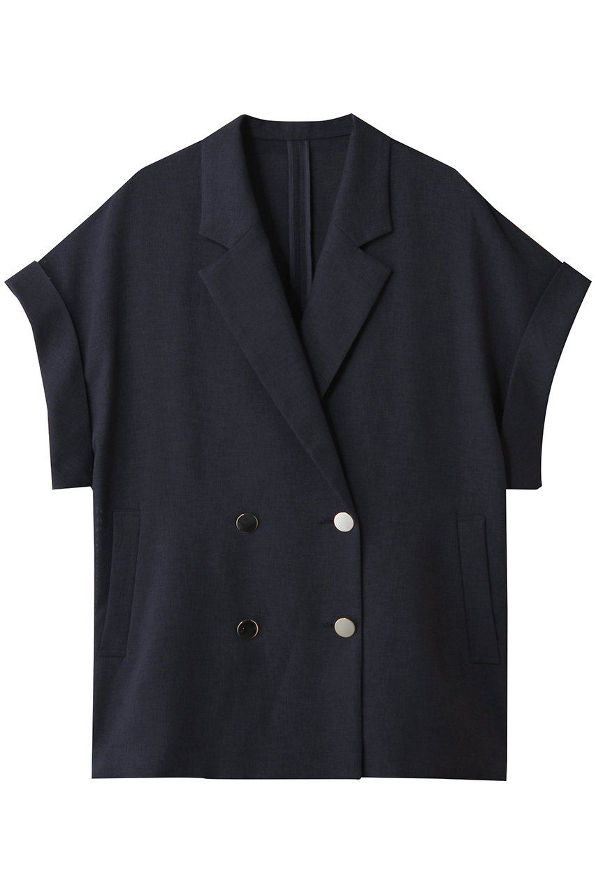 アルアバイル/allurevilleのスラブメッシュフレンチスリーブジャケット(ネイビー2/20252010090-76-020)