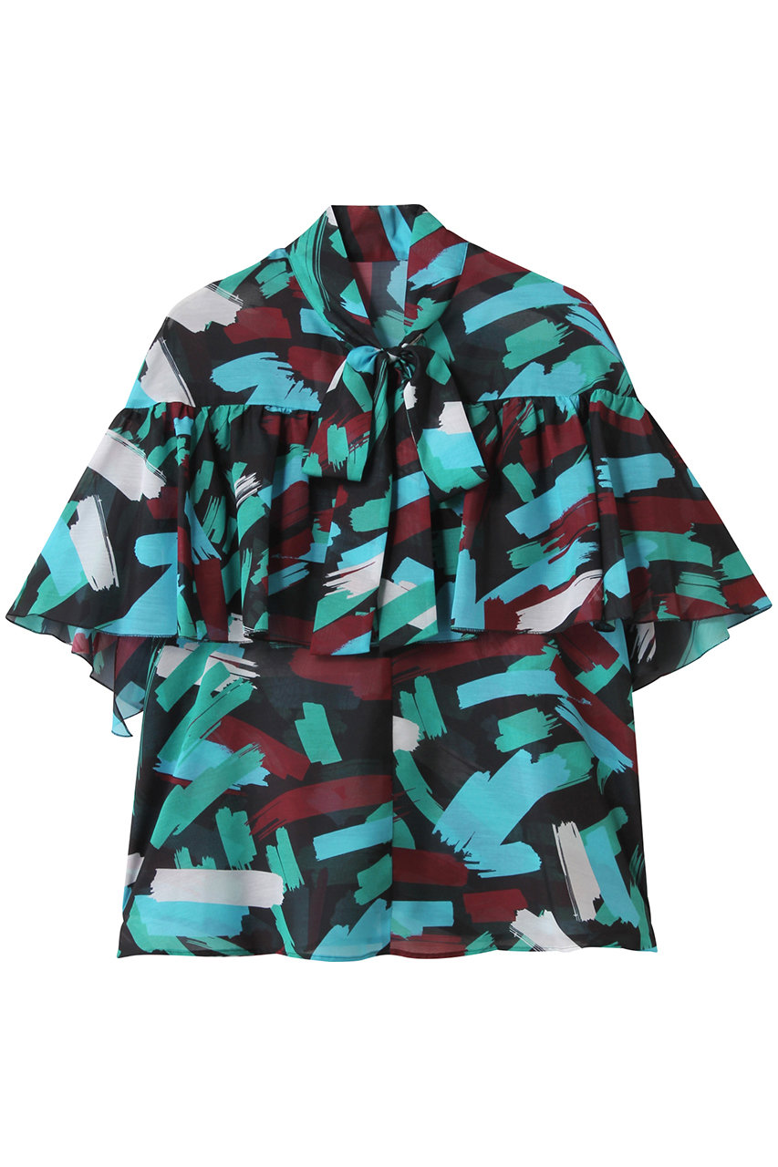 アルアバイル/allurevilleの【Loulou Willoughby】ブラッシュPTブラウス(ブルー系/21252013010-68-020)