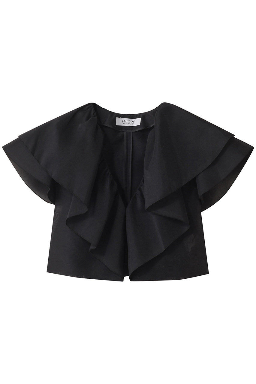 アルアバイル/allurevilleの【Loulou Willoughby】オーガンジーフリルジャケット(ブラック/21252010010-95-020)