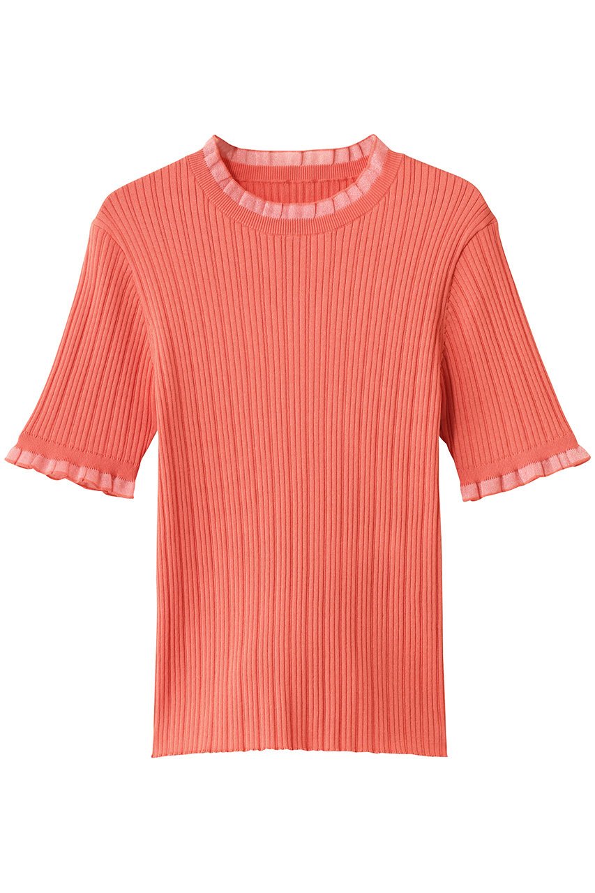 アルアバイル/allurevilleの【Loulou Willoughby】ハーフチューブラーリブニット(コーラル/21252016140-32-020)