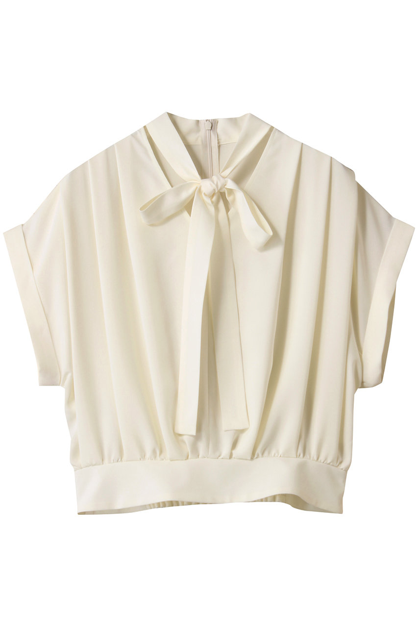 allureville ボウタイタックフレンチスリーブブラウス (アイボリー, 2) アルアバイル ELLE SHOP allureville ボウタイタックフレンチスリーブブラウス (アイボリー, 2) アルアバイル ELLE SHOP