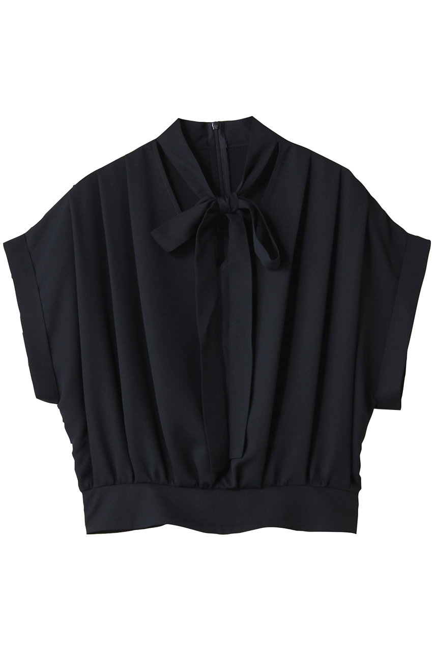 allureville ボウタイタックフレンチスリーブブラウス (ネイビー, 2) アルアバイル ELLE SHOP allureville ボウタイタックフレンチスリーブブラウス (ネイビー, 2) アルアバイル ELLE SHOP