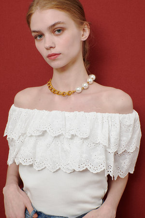 アルアバイル/allurevilleの【Loulou Willoughby】レーススカラッププルオーバー(110100/110102)