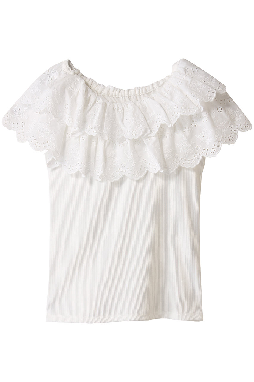 allureville 【Loulou Willoughby】レーススカラッププルオーバー (オフホワイト, 2) アルアバイル ELLE SHOP allureville 【Loulou Willoughby】レーススカラッププルオーバー (オフホワイト, 2) アルアバイル ELLE SHOP