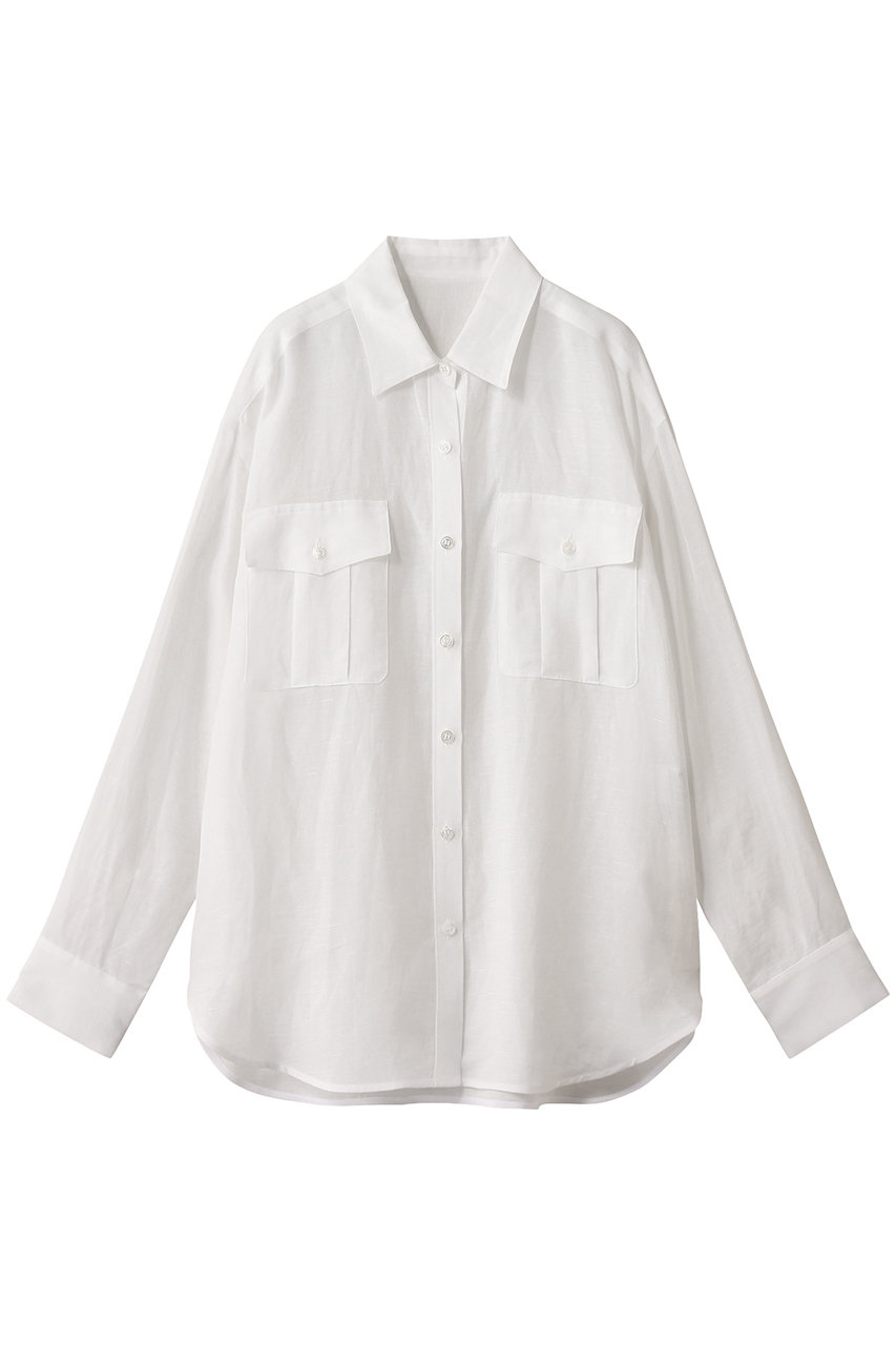 allureville シアーリネンサファリシャツ (ホワイト, 2) アルアバイル ELLE SHOP allureville シアーリネンサファリシャツ (ホワイト, 2) アルアバイル ELLE SHOP