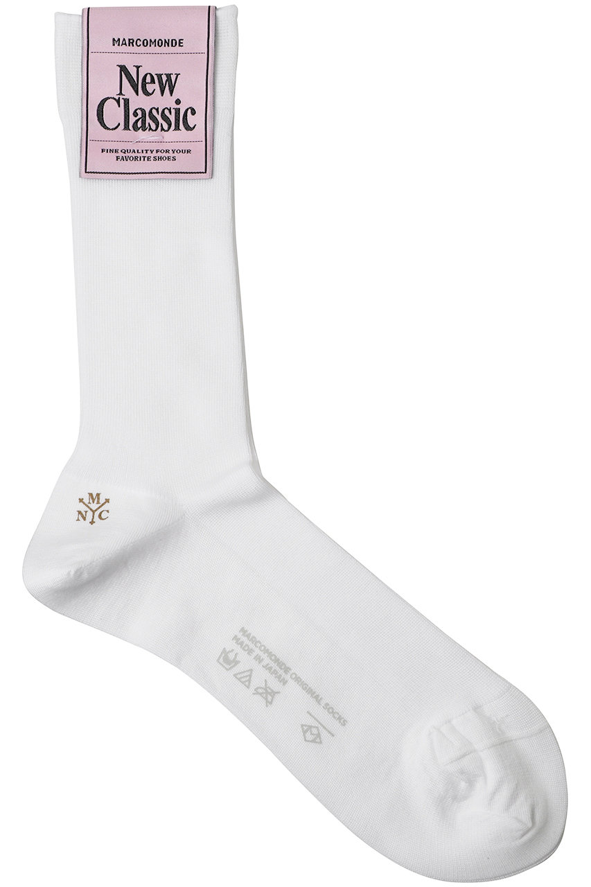 allureville 【MARCOMONDE】FINE GAUGE COTTON RIBBEDSOCKS (ホワイト, F) アルアバイル ELLE SHOP