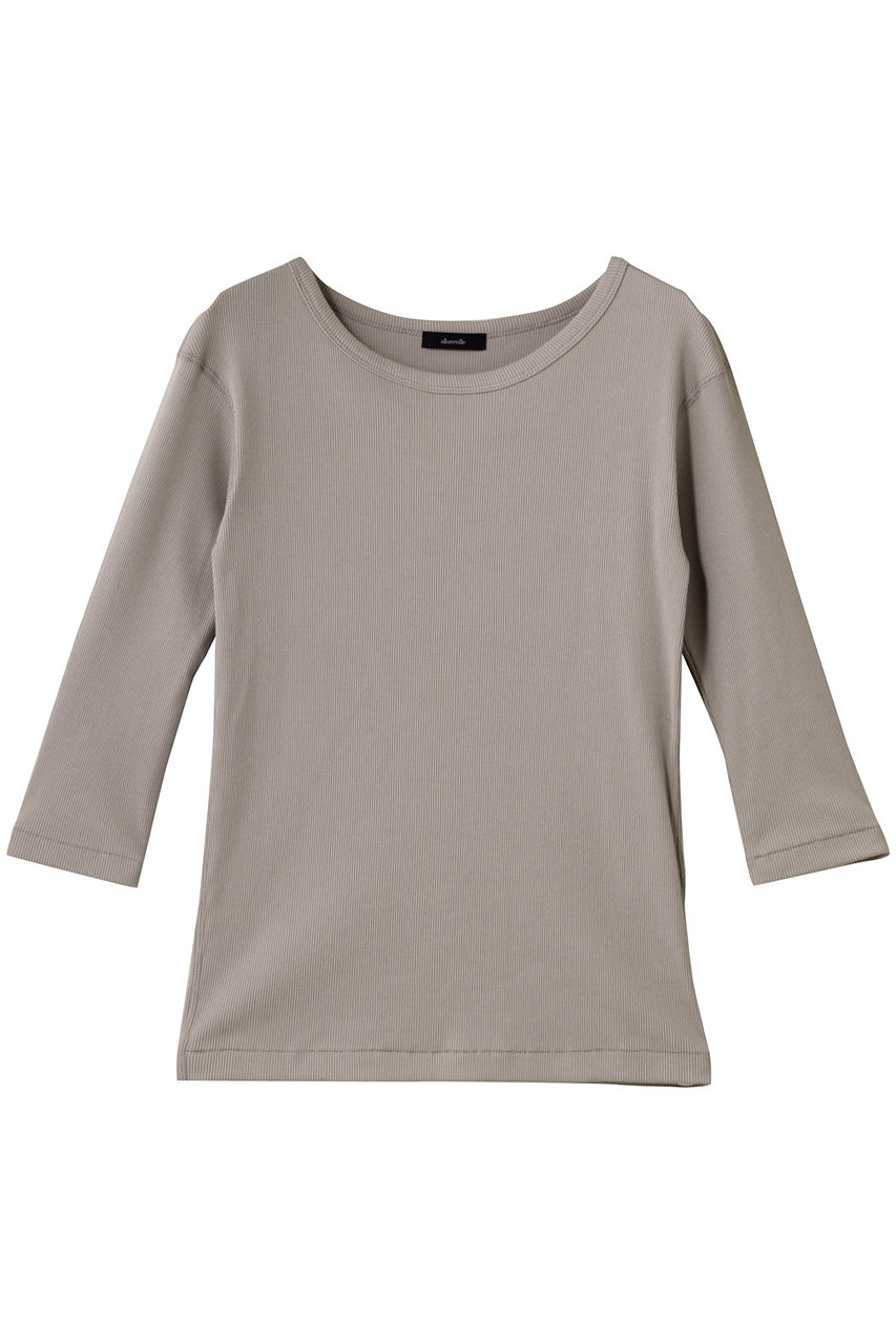 アルアバイル/allurevilleのテレコ3/4SLボートネックプルオーバー(グレージュ/20252015130-61-020)