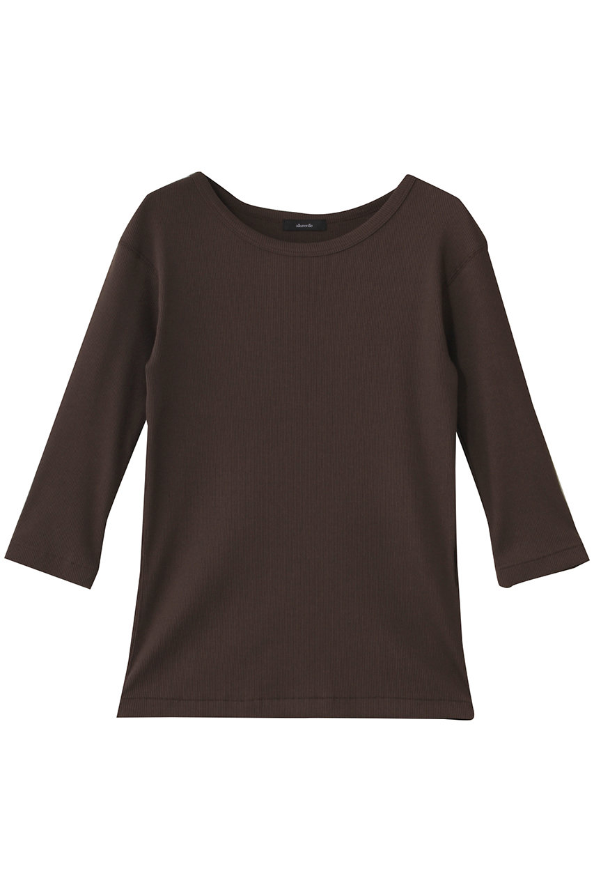 アルアバイル/allurevilleのテレコ3/4SLボートネックプルオーバー(ダークブラウン/20252015130-61-020)
