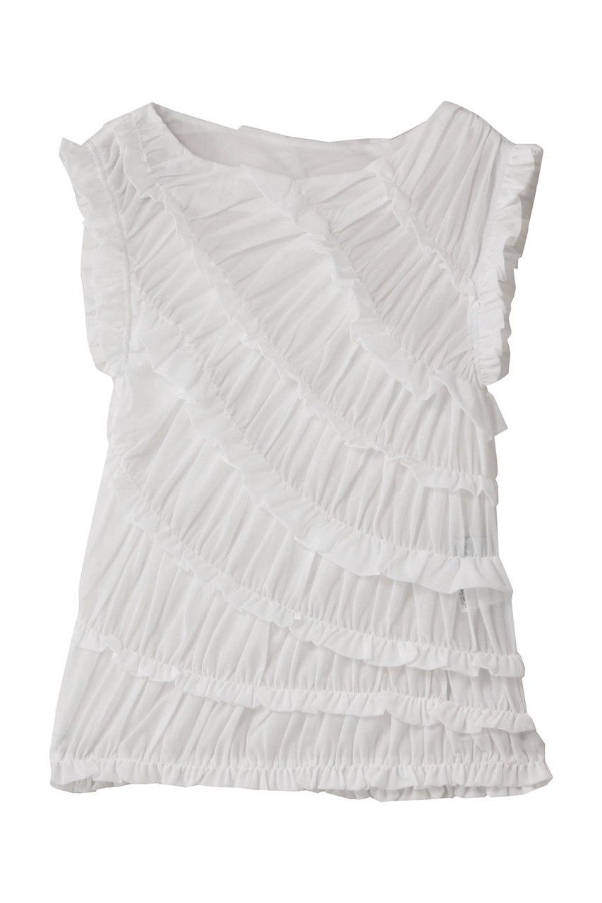 アルアバイル/allurevilleの【Loulou Willoughby】オーガンジートリコットギャザープルオーバー(ホワイト/21252015030-95-020)