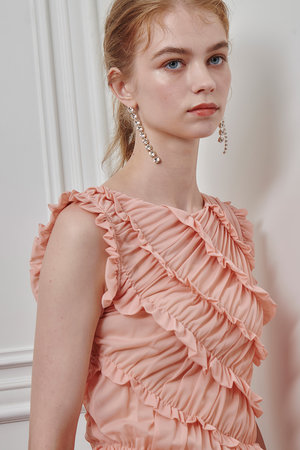 アルアバイル/allurevilleの【Loulou Willoughby】オーガンジートリコットギャザープルオーバー(110100/110102)