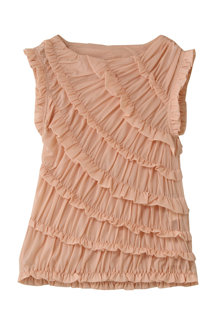 アルアバイル/allurevilleの【Loulou Willoughby】オーガンジートリコットギャザープルオーバー(オレンジ/21252015030-95-020)