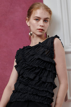 アルアバイル/allurevilleの【Loulou Willoughby】オーガンジートリコットギャザープルオーバー(110100/110102)