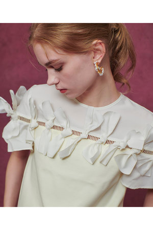 アルアバイル/allurevilleの【Loulou Willoughby】ポイントリボンプルオーバー(110100/110103)