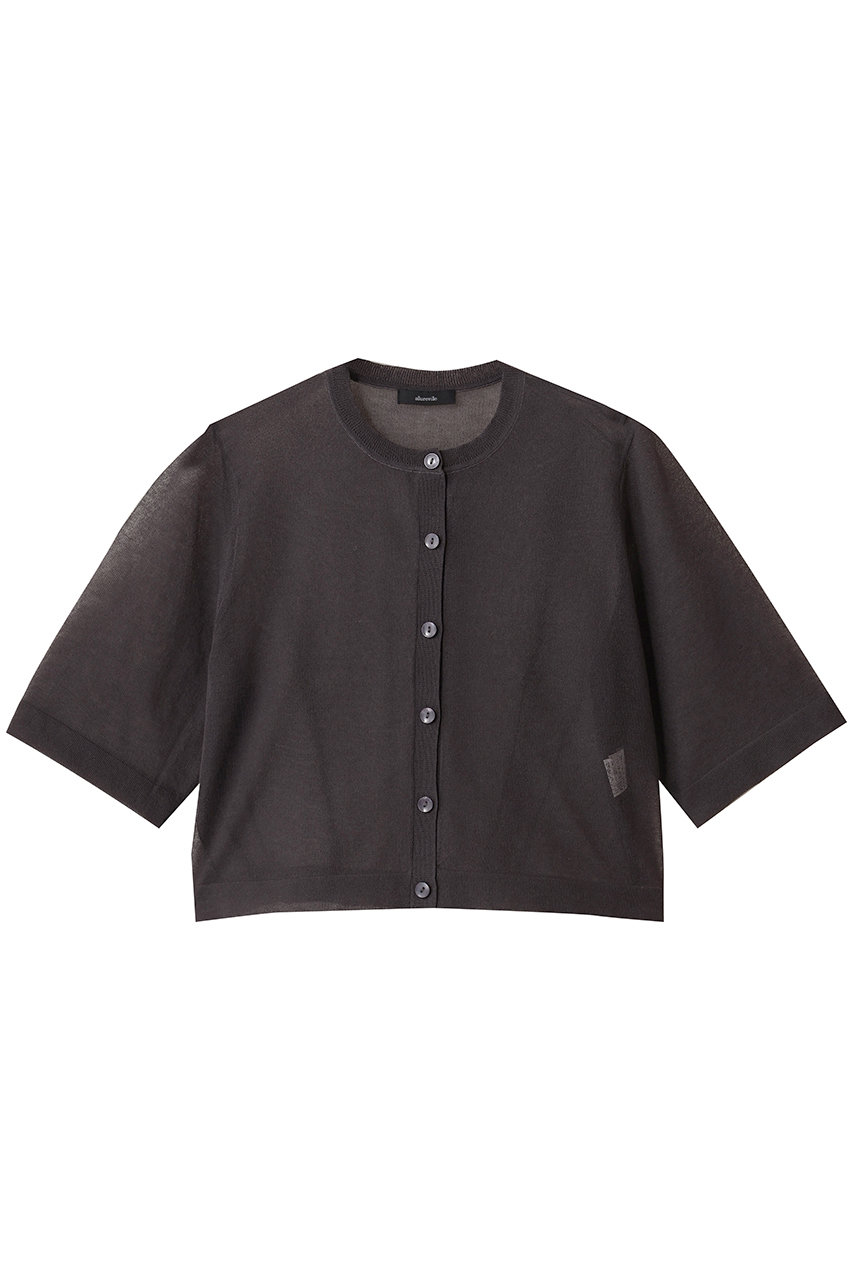 allureville ハーフスリーブシアークルーカーディガン (チャコールグレー, 2) アルアバイル ELLE SHOP allureville ハーフスリーブシアークルーカーディガン (チャコールグレー, 2) アルアバイル ELLE SHOP