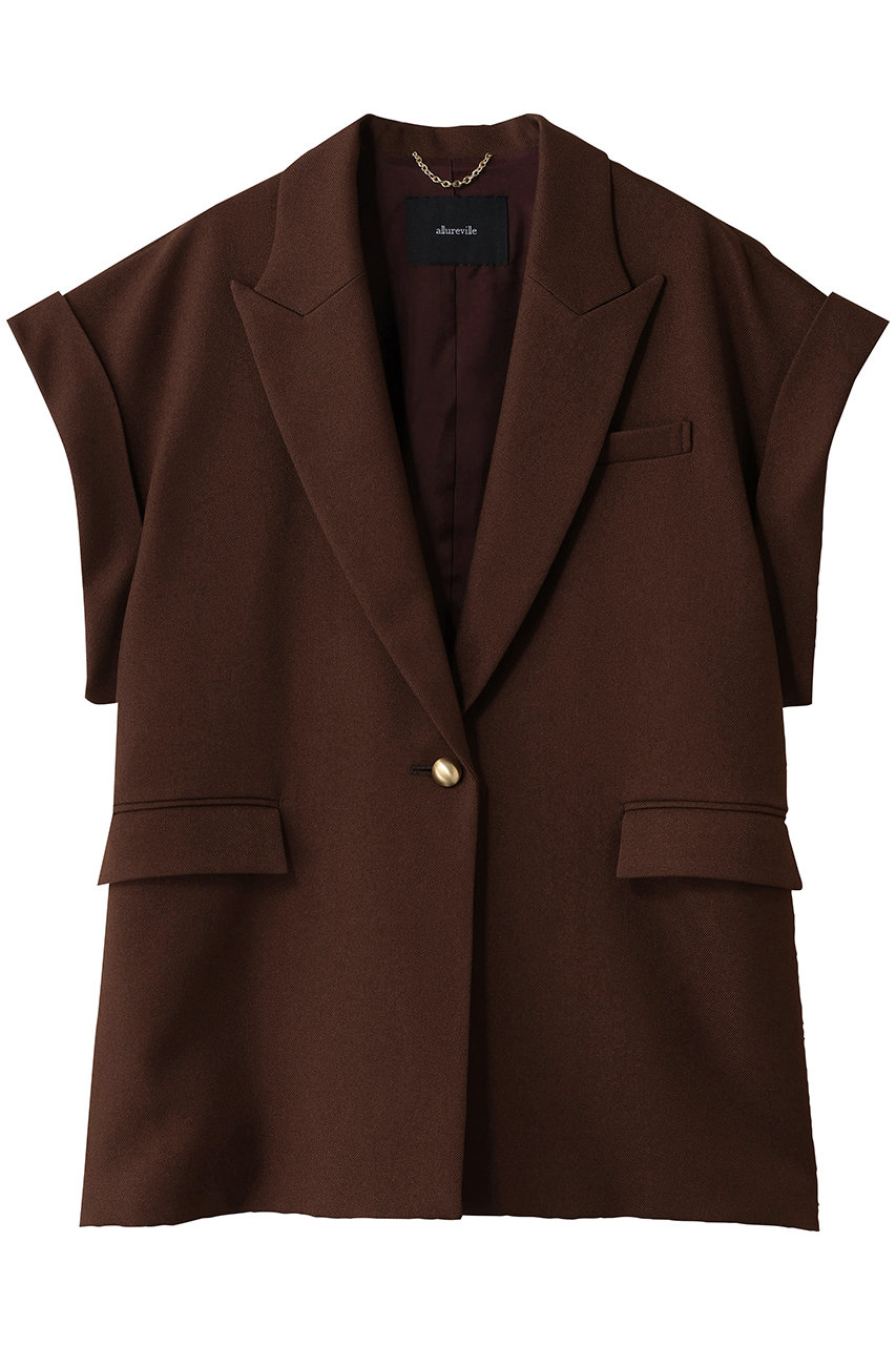 アルアバイル/allurevilleのウールライクポリツイルジレジャケット(ブラウン/20252010130-92-020)