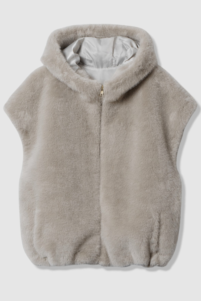 フェイクミンクファーフーディーBO