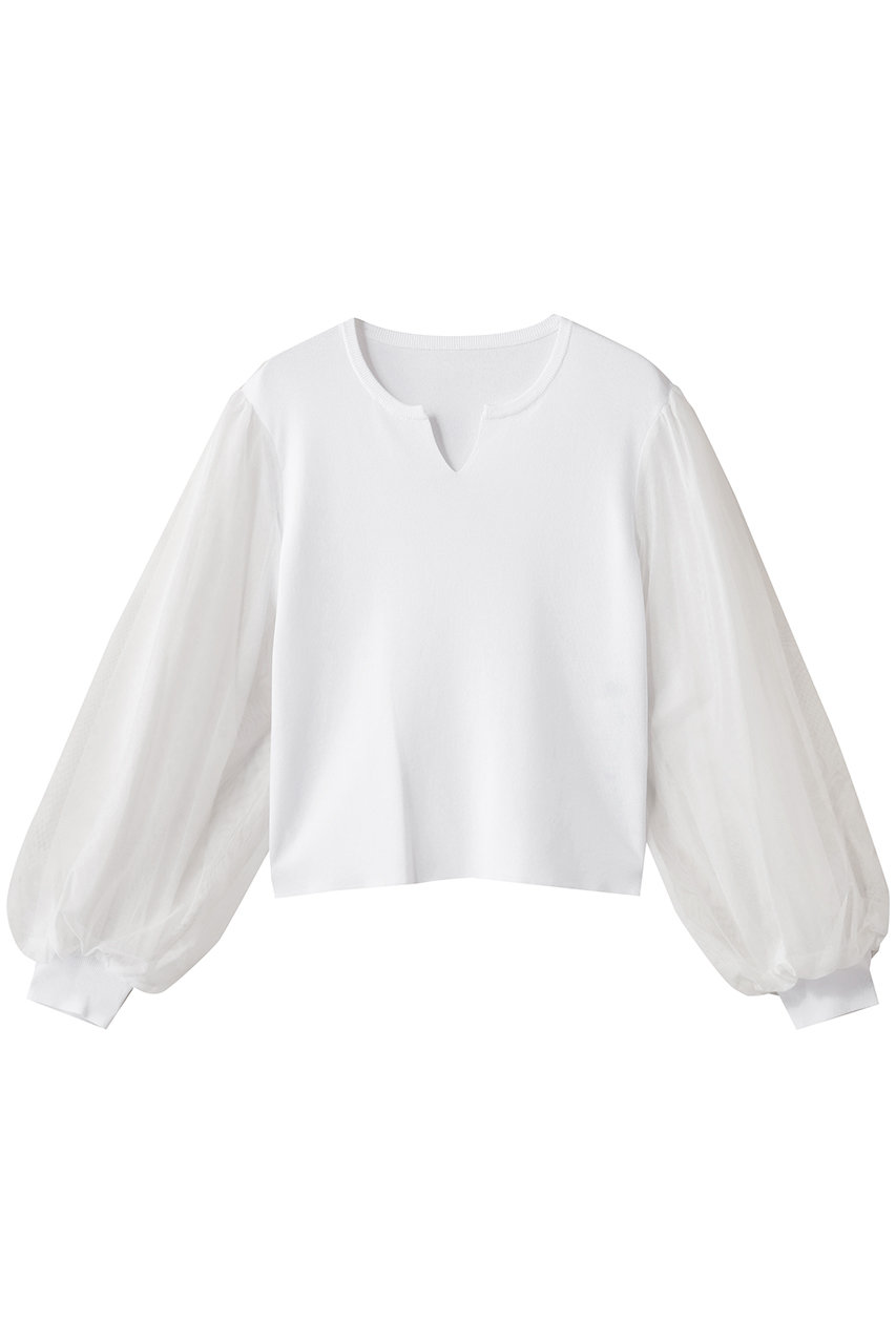 allureville チュールスリーブプルオーバー (オフホワイト, 2) アルアバイル ELLE SHOP allureville チュールスリーブプルオーバー (オフホワイト, 2) アルアバイル ELLE SHOP