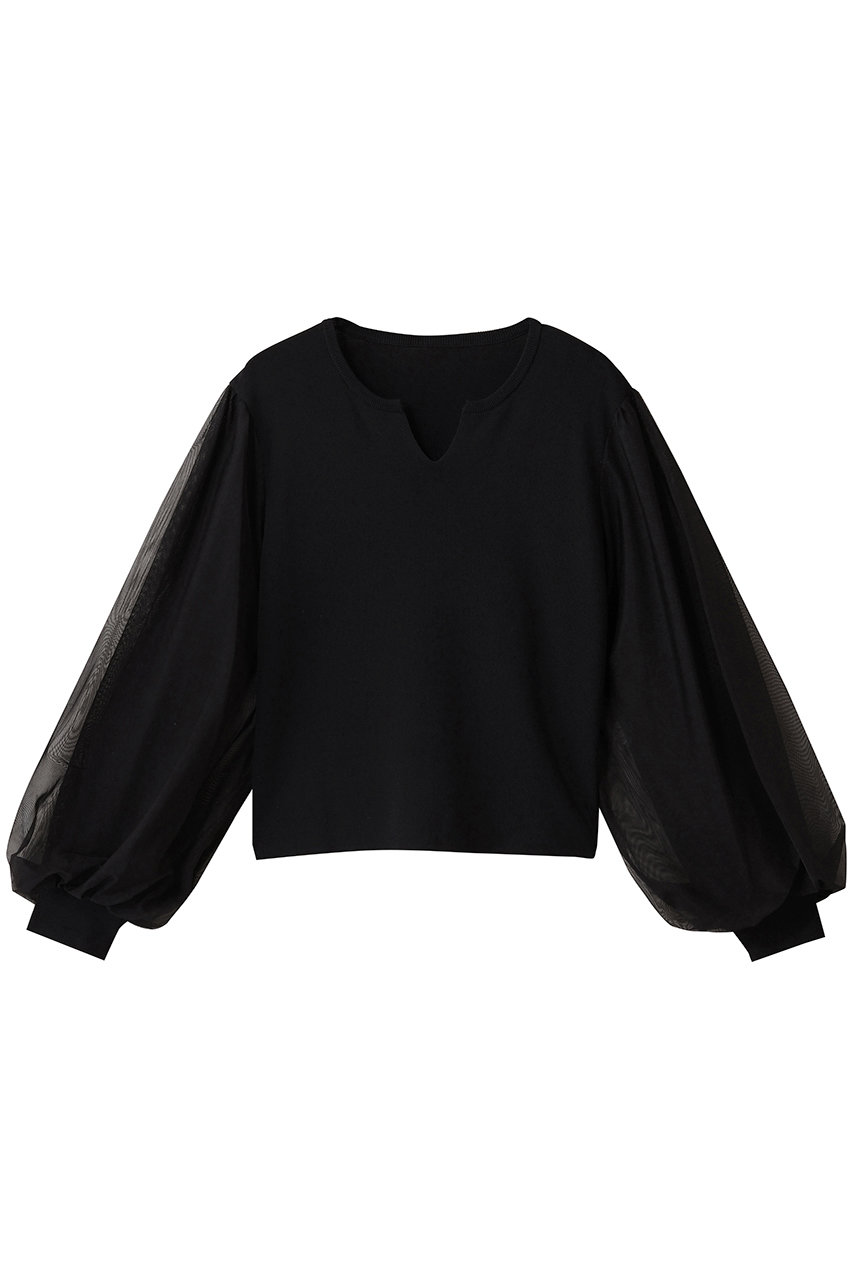 allureville チュールスリーブプルオーバー (ブラック, 2) アルアバイル ELLE SHOP allureville チュールスリーブプルオーバー (ブラック, 2) アルアバイル ELLE SHOP
