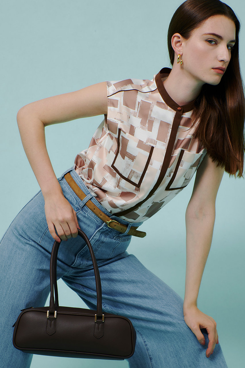 allureville(アルアバイル)｜HOLIZONTAL BOSTON BAG/ダークブラウン の