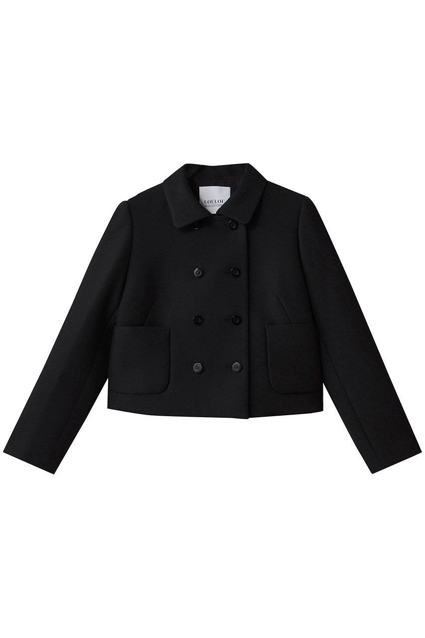 allureville 【Loulou Willoughby】ブライトウーリーステンカラージャケット (ブラック, 2) アルアバイル ELLE SHOP allureville 【Loulou Willoughby】ブライトウーリーステンカラージャケット (ブラック, 2) アルアバイル ELLE SHOP