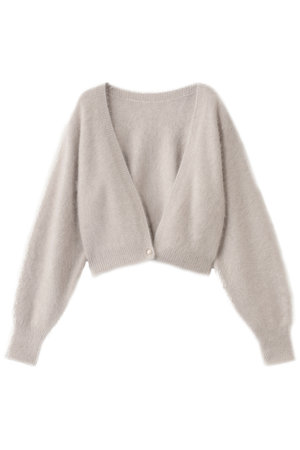 アルアバイル/allurevilleの【Loulou Willoughby】カシミヤブレンドファー加工V カーディガン(110300/110303)