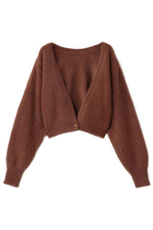 アルアバイル/allurevilleの【Loulou Willoughby】カシミヤブレンドファー加工V カーディガン(110300/110303)