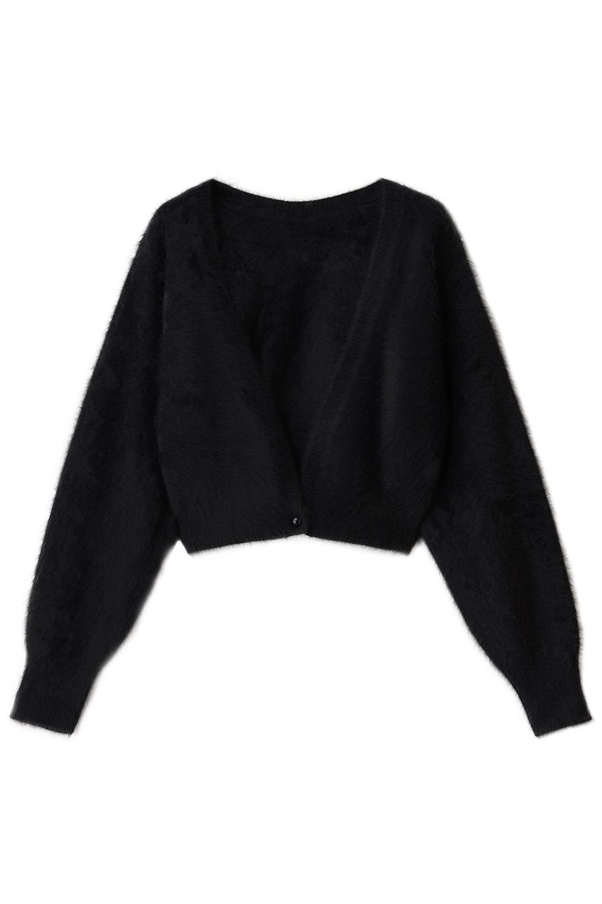 アルアバイル/allurevilleの【Loulou Willoughby】カシミヤブレンドファー加工V カーディガン(ブラック/21252016240-95-020)