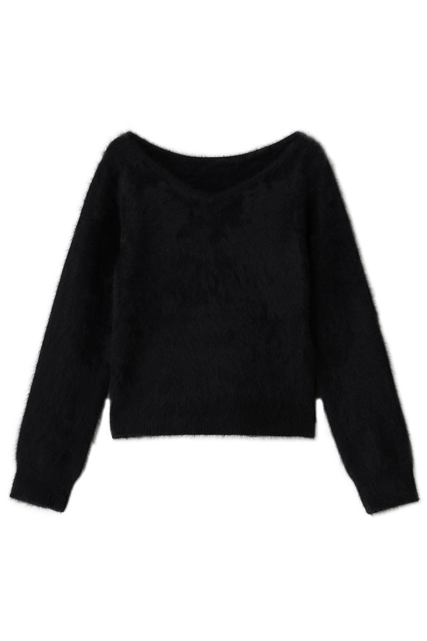 アルアバイル/allurevilleの【Loulou Willoughby】カシミヤブレンドファー加工プルオーバー(ブラック/21252016250-84-020)