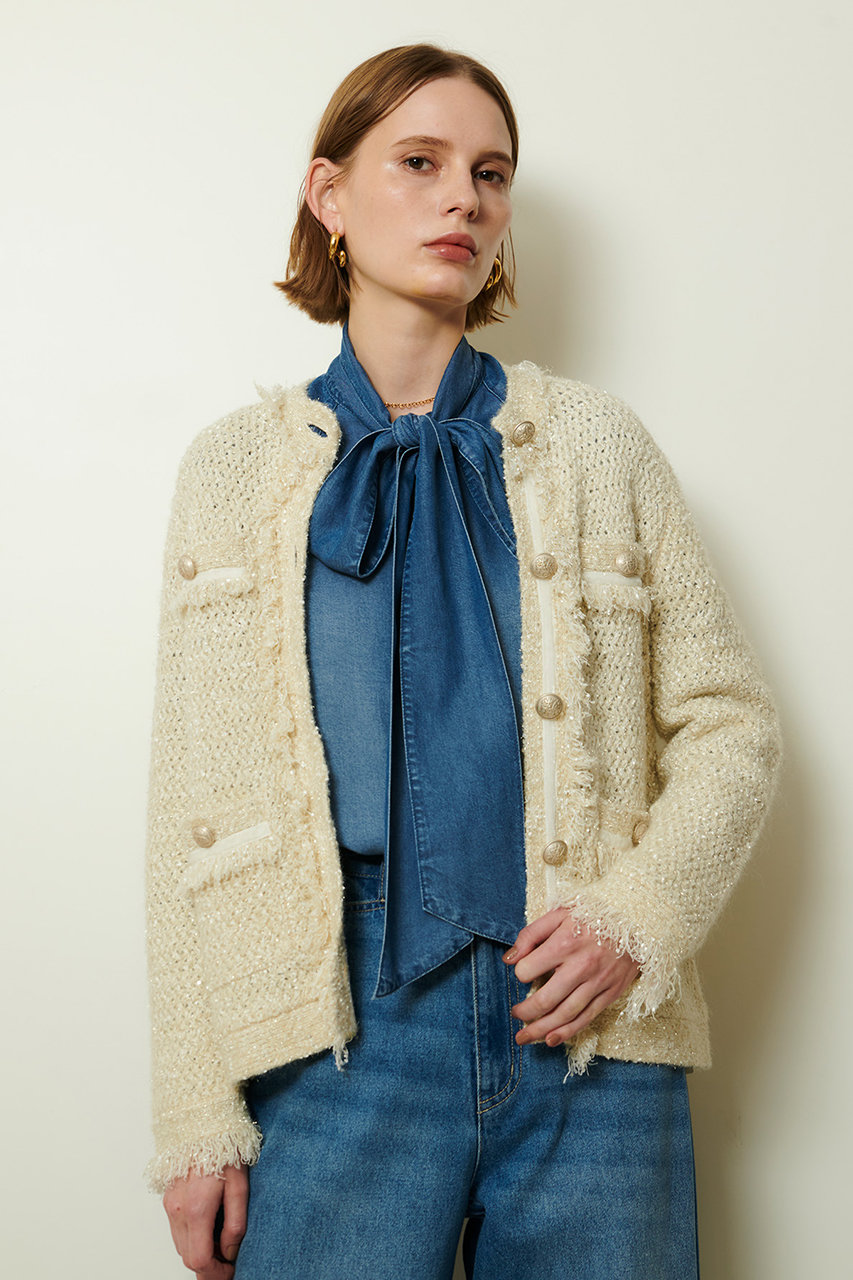 allureville(アルアバイル)｜スパンコールJQニットジャケット