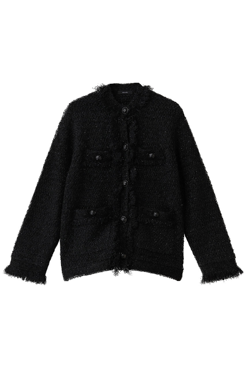 allureville スパンコールJQニットジャケット (ブラック, 2) アルアバイル ELLE SHOP allureville スパンコールJQニットジャケット (ブラック, 2) アルアバイル ELLE SHOP