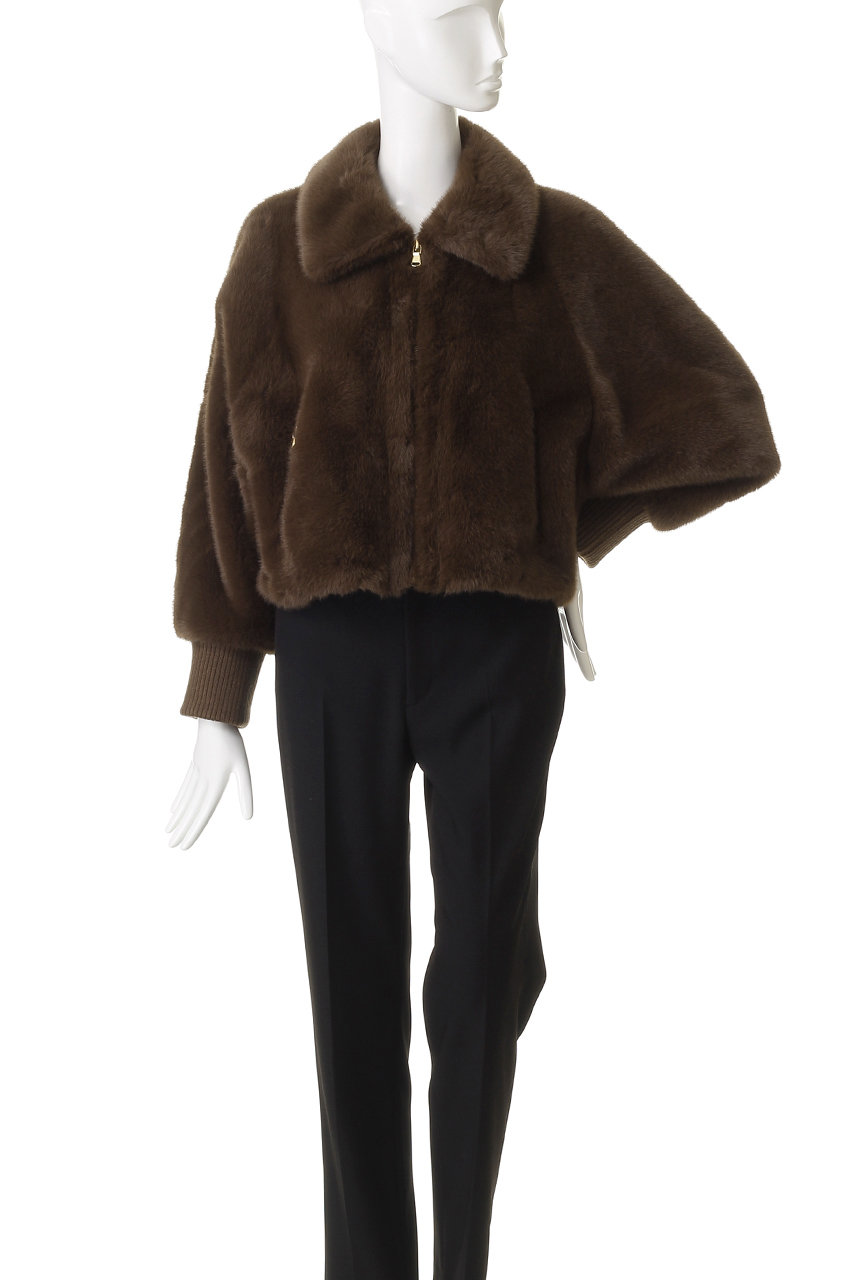 allureville ミンクファーコート　ブラウン allureville(アルアバイル)｜フェイクミンクファーBO/ダークブラウン