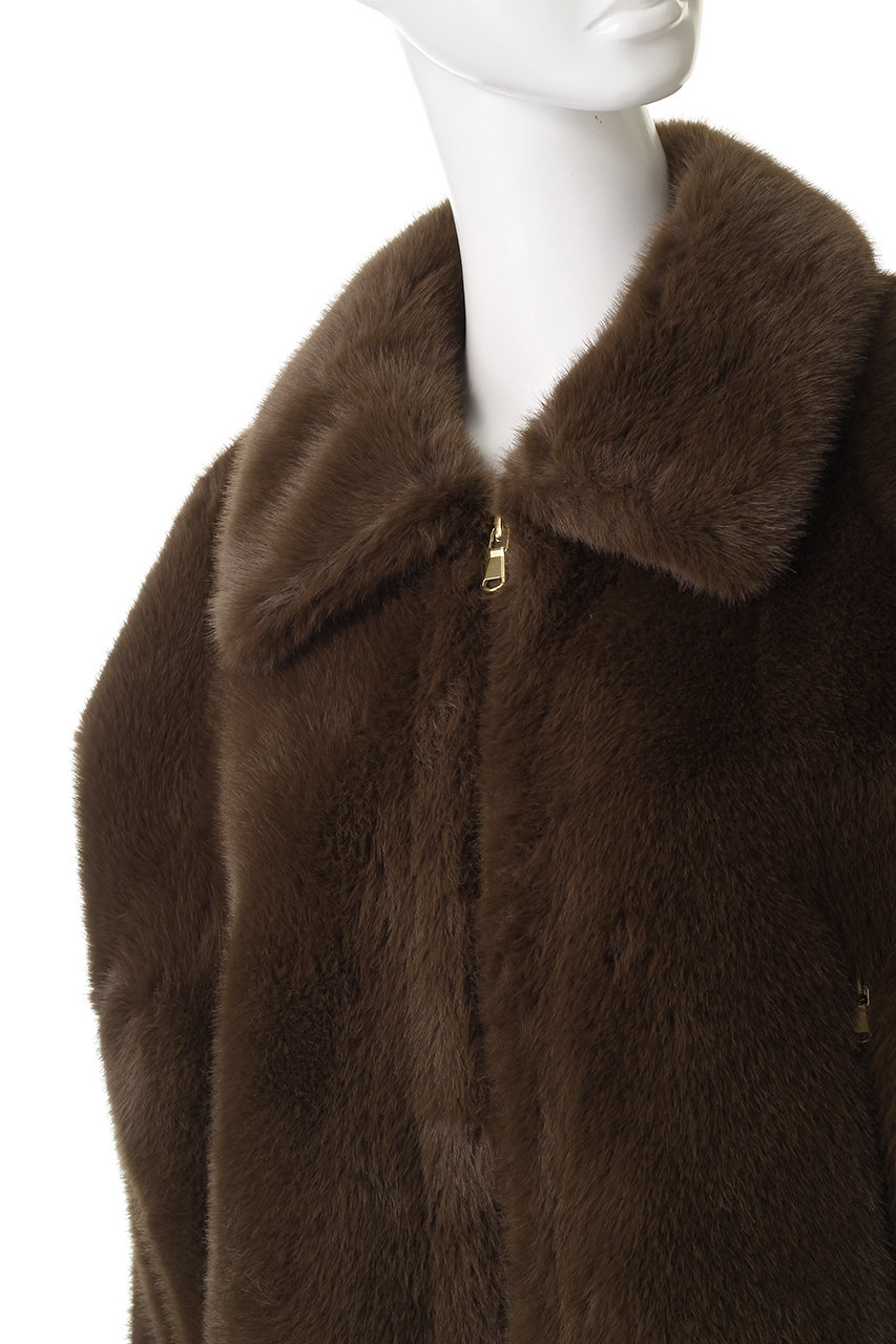 allureville ミンクファーコート　ブラウン allureville(アルアバイル)｜フェイクミンクファーBO/ダークブラウン