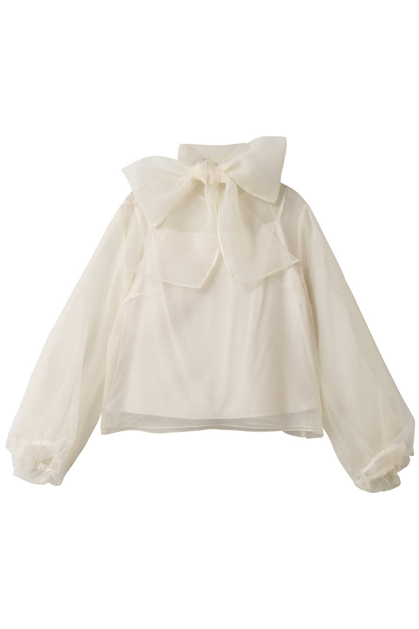 アルアバイル/allurevilleの【Loulou Willoughby】オーガンリボンブラウス(オフホワイト/21252013240-95-020)
