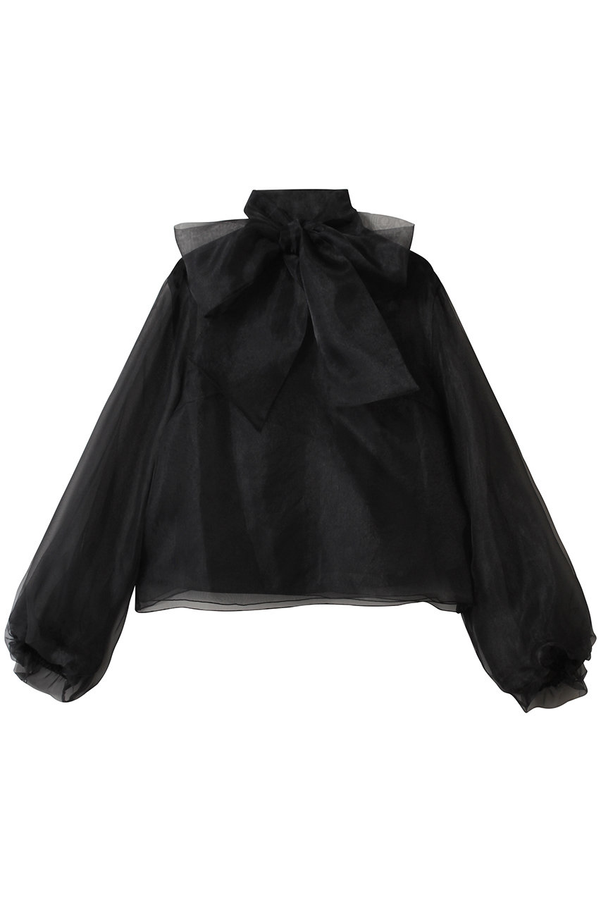 アルアバイル/allurevilleの【Loulou Willoughby】オーガンリボンブラウス(ブラック/21252013240-02-020)