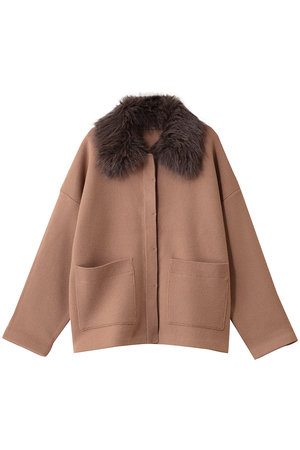 アルアバイル/allurevilleの【Loulou Willoughby】ファー衿ニットショートコート(110900/110902)