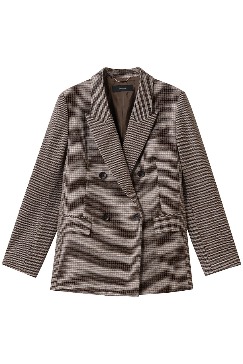 allureville CHIC-TWEEDダブルジャケット (ブラウン, 2) アルアバイル ELLE SHOP