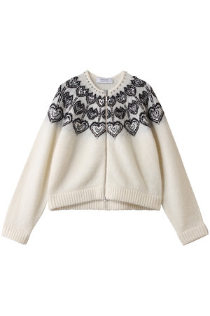 アルアバイル/allurevilleの【Loulou Willoughby】ハートJQニットブルゾン(110300/110303)