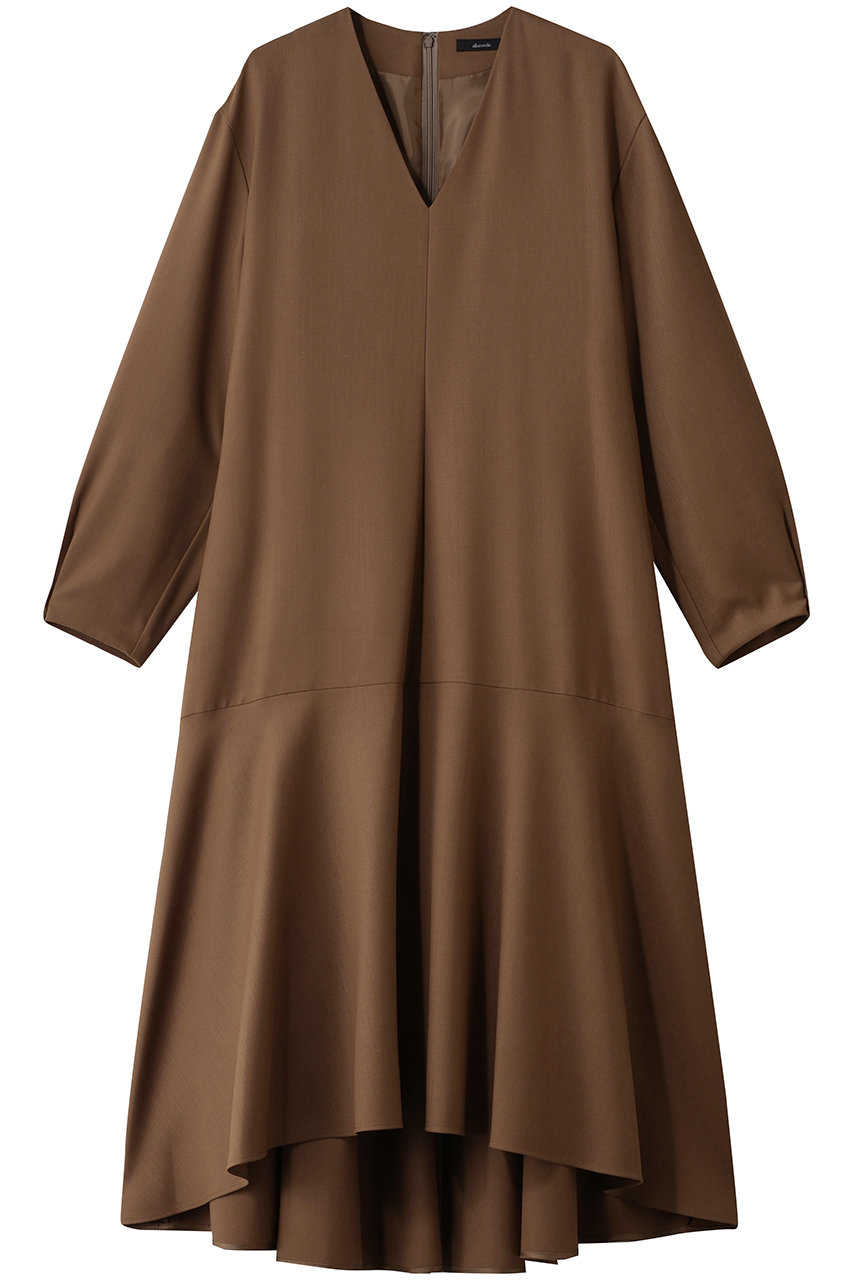 アルアバイル/allurevilleのビエラAラインVネックワンピース(キャメル/20252014850-65-020)