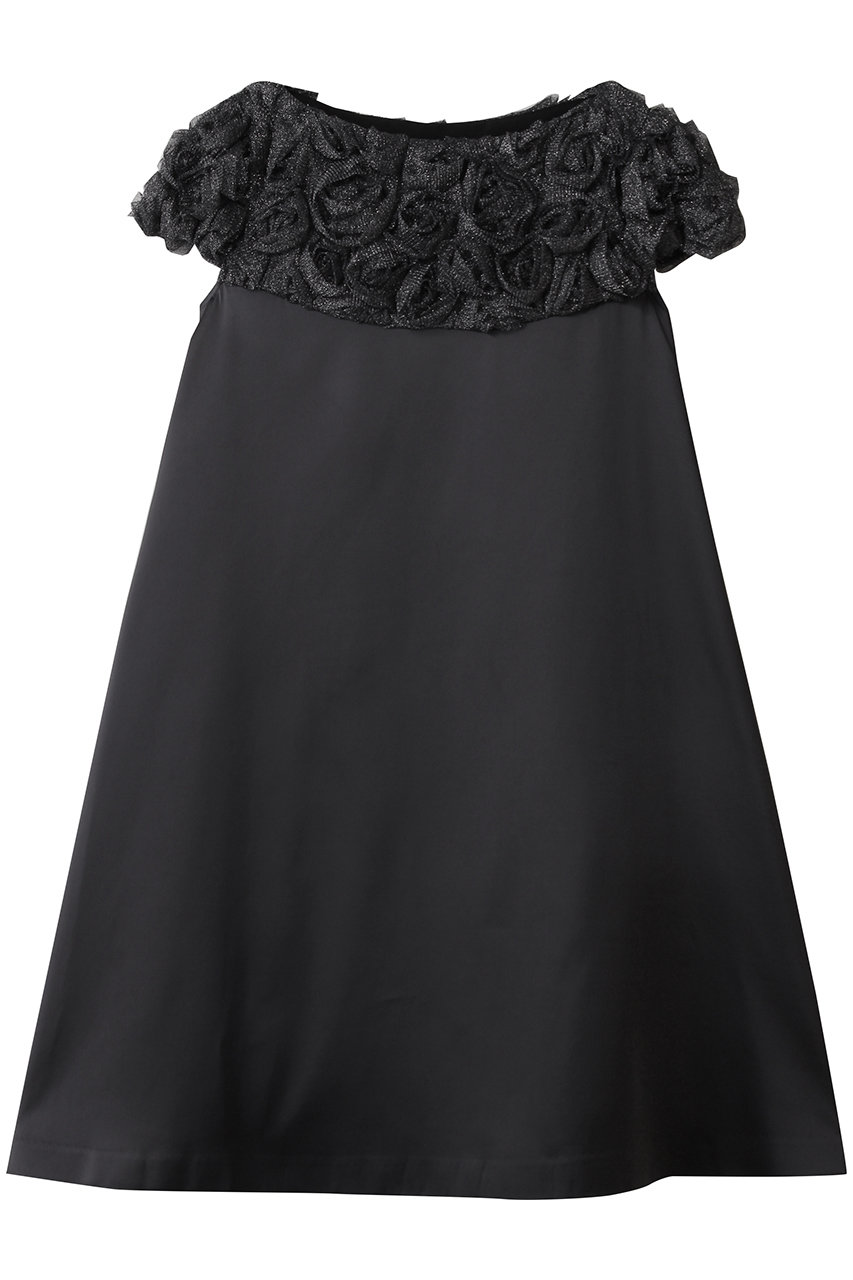 アルアバイル/allurevilleの【Loulou Willoughby】チュールローズワンピース(ブラック/21252014200-95-020)