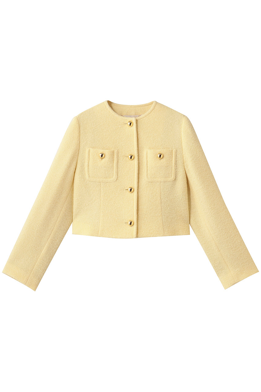 allureville(アルアバイル)｜ブークレーノーカラージャケット/イエロー